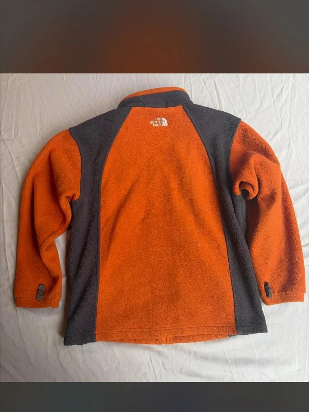 The North Face Orange & Gray Full-Zip Fleece Jacket